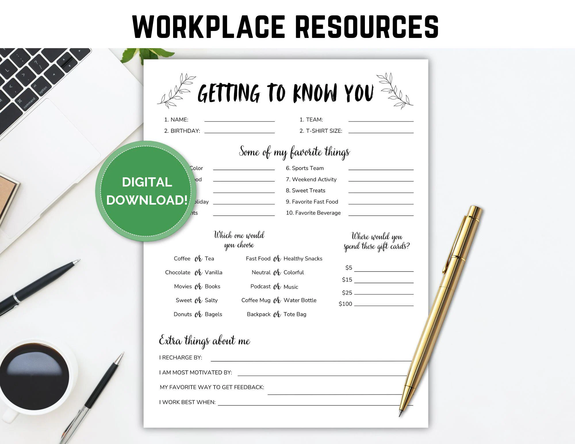 Get To Know You Questionnaire Adults