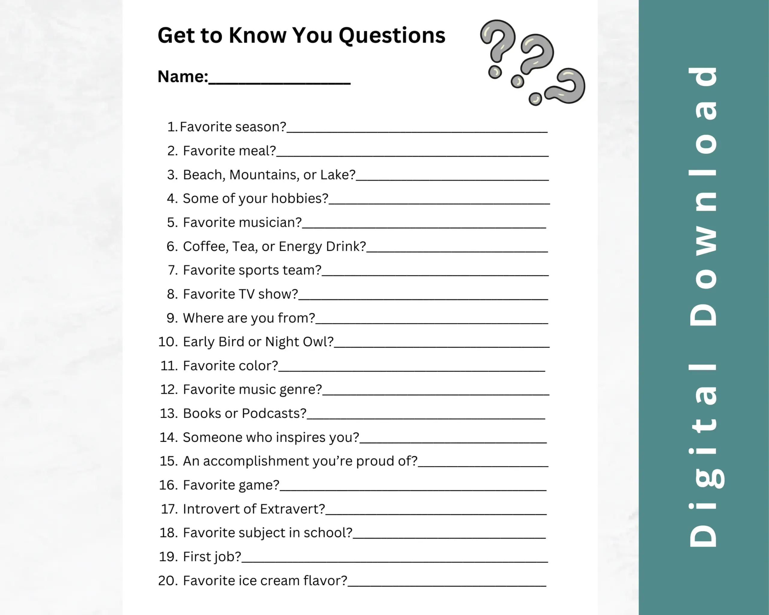 Get To Know You Questions Conversation Get To Know You Questions Conversation