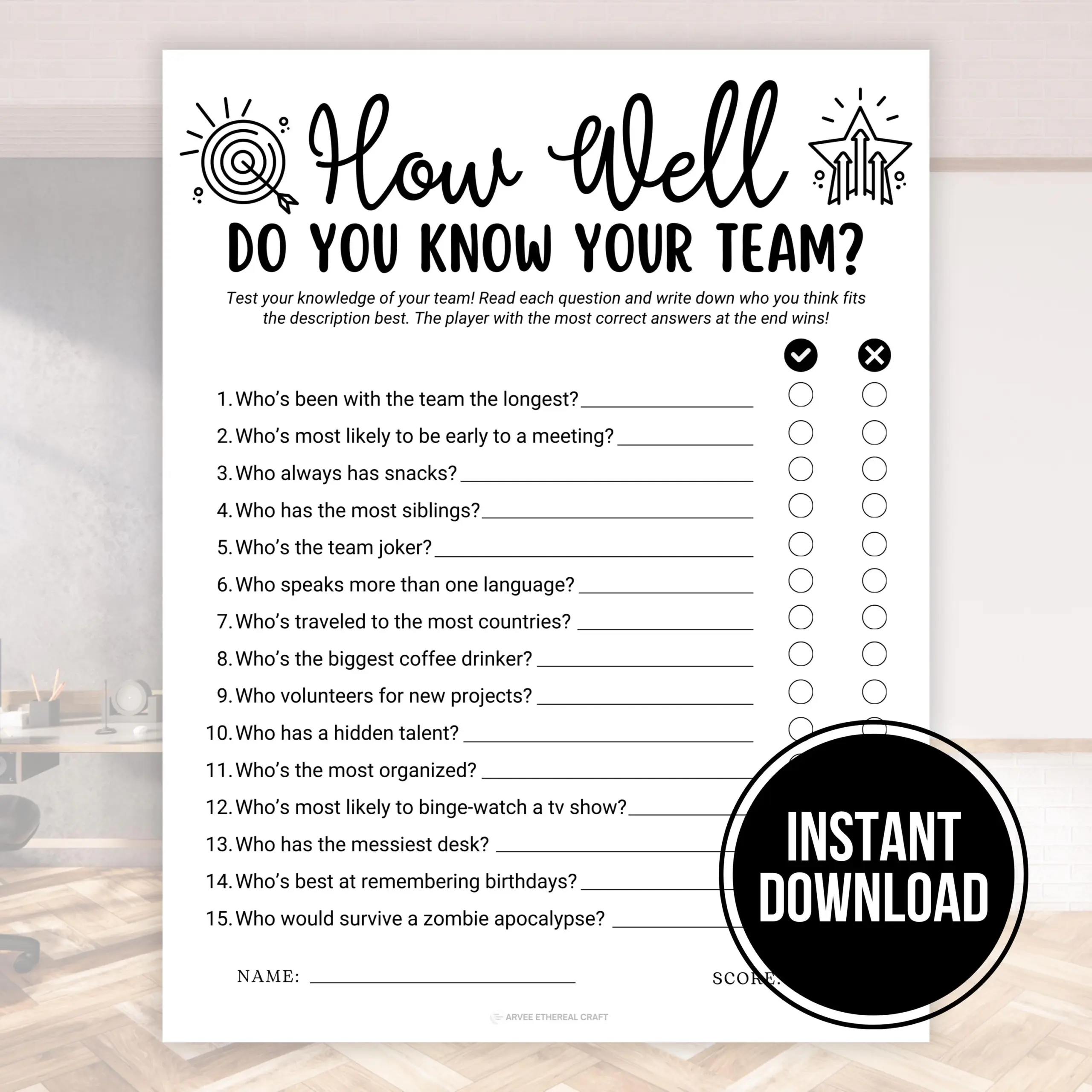 Getting To Know Staff Printable