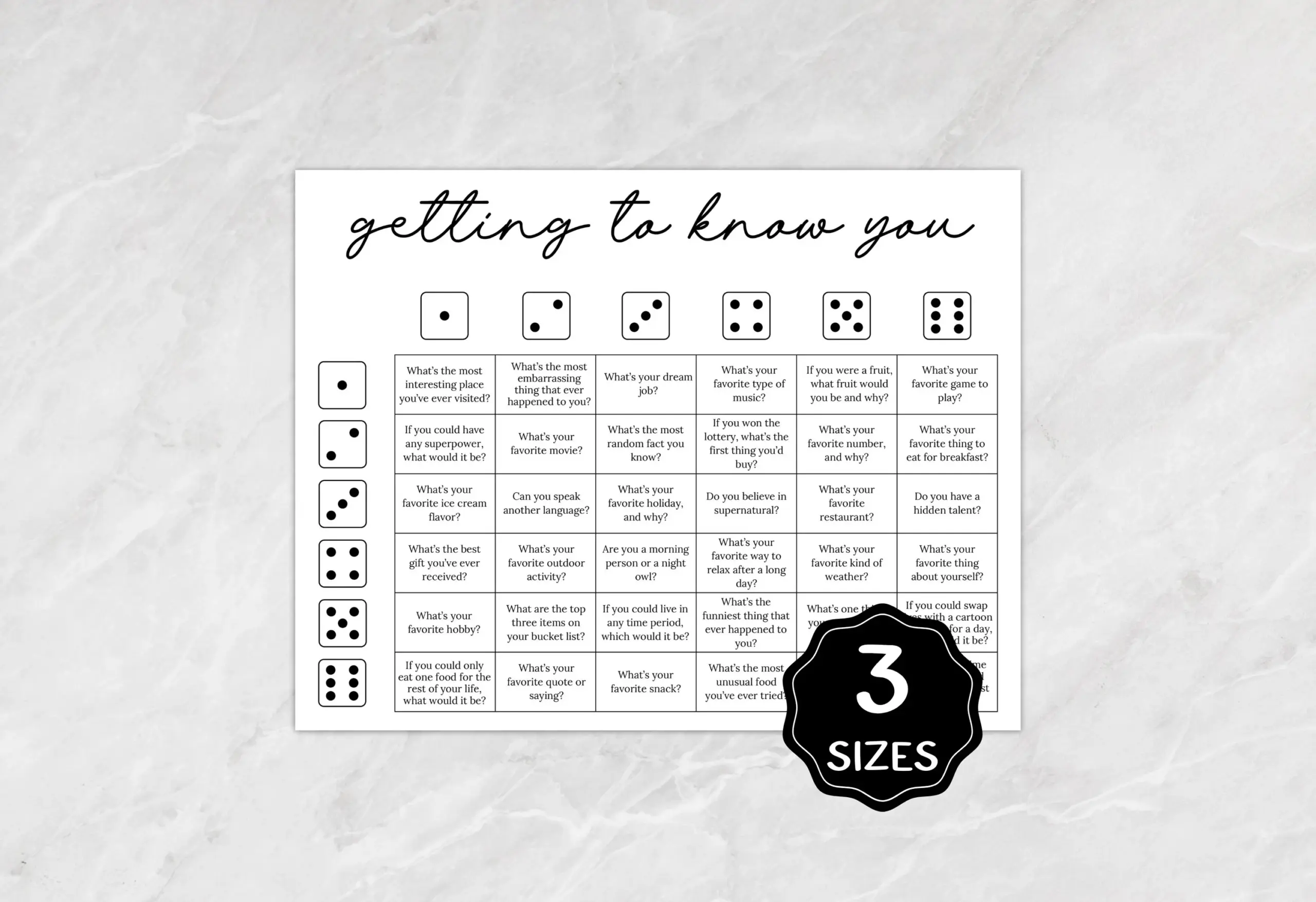 Getting To Know You Work Questions