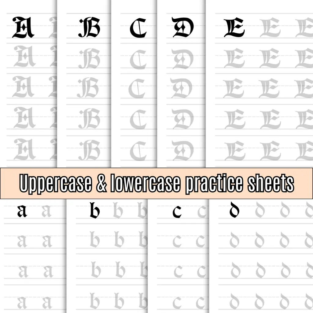 Gothic Calligraphy Worksheets Gothic
