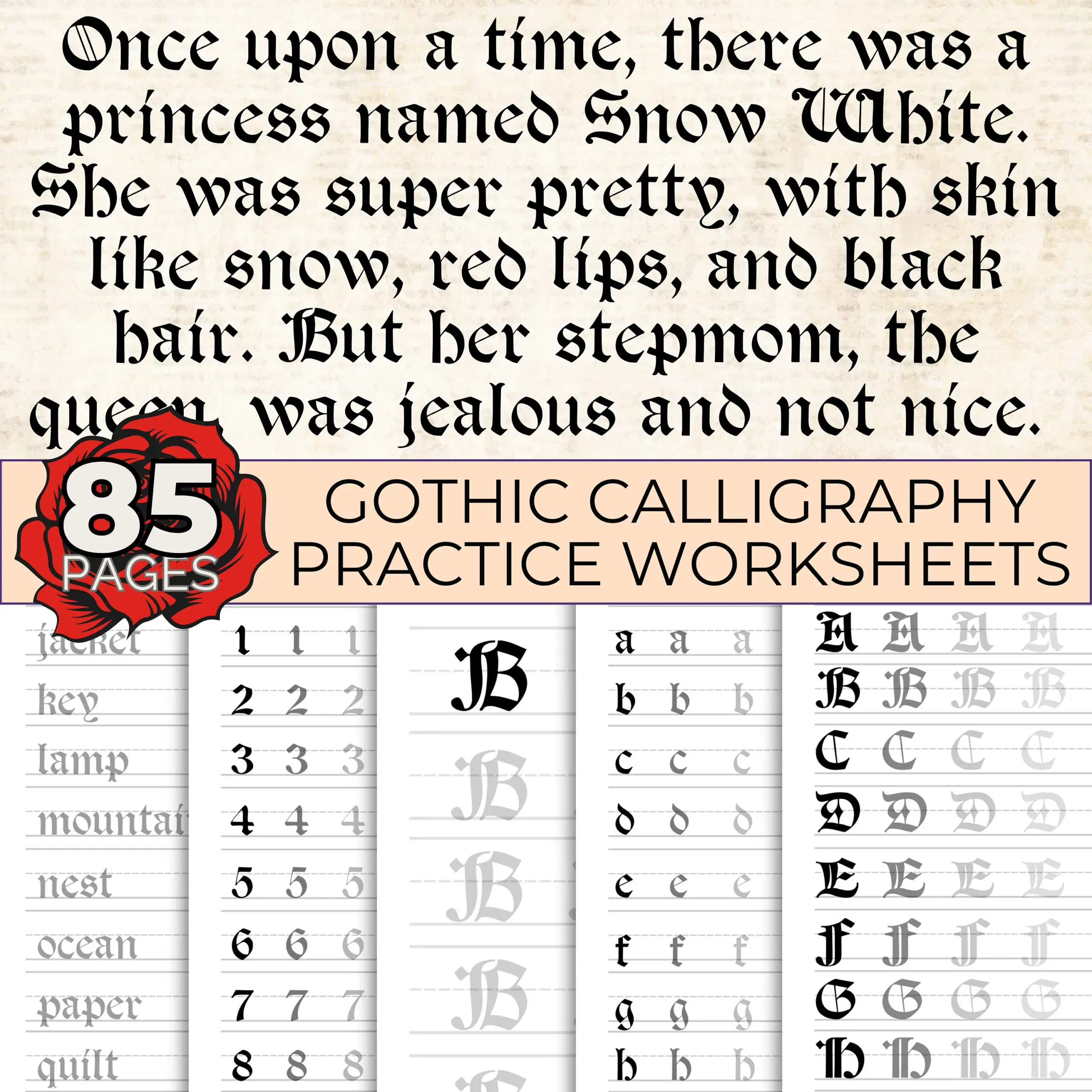 Gothic Calligraphy Worksheets Gothic