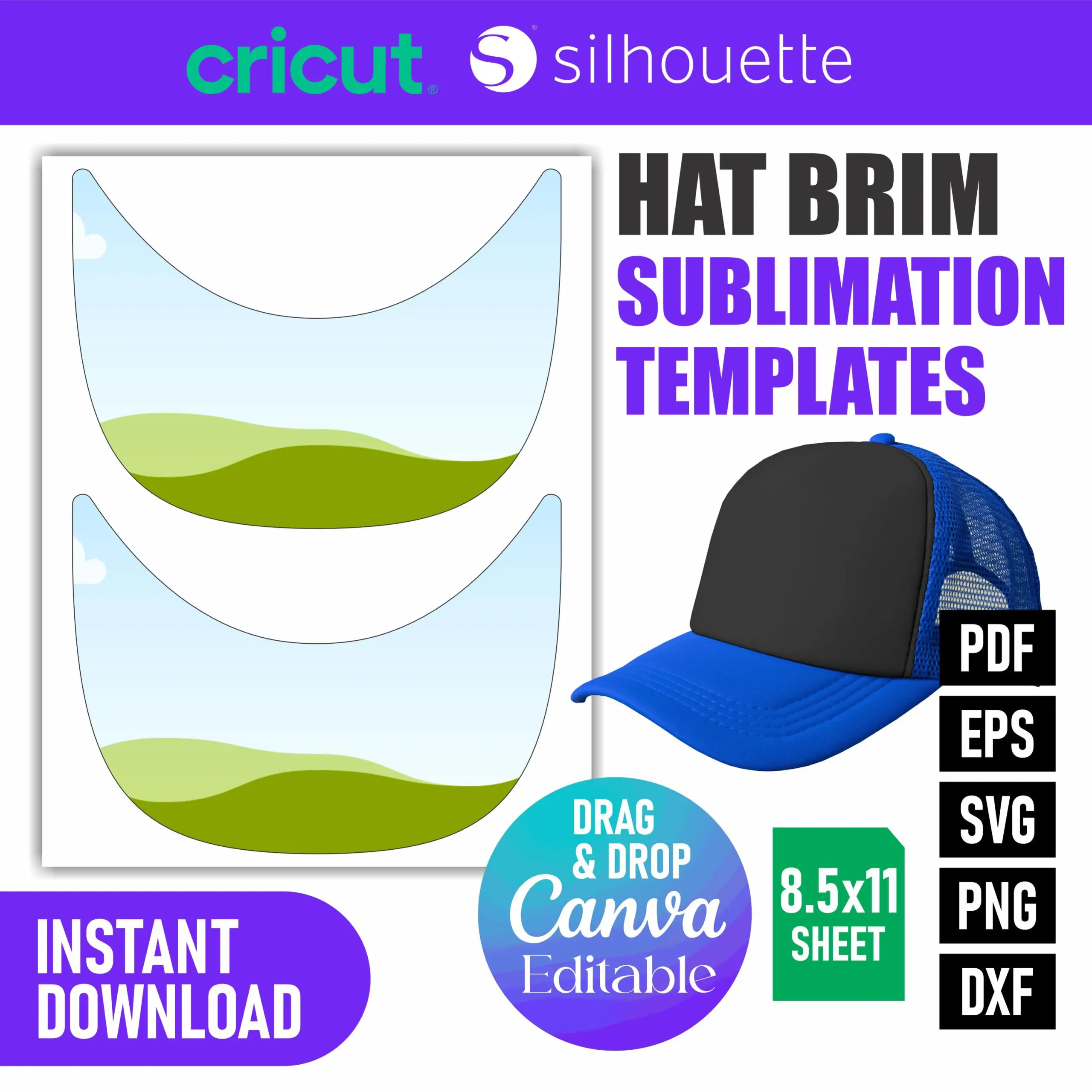 Hat Brim Sublimation Template Baseball