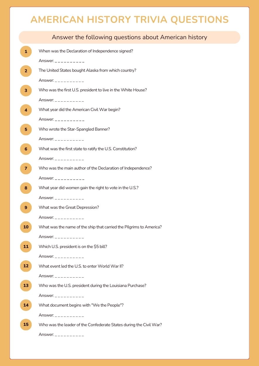 History Trivia Questions And Answers