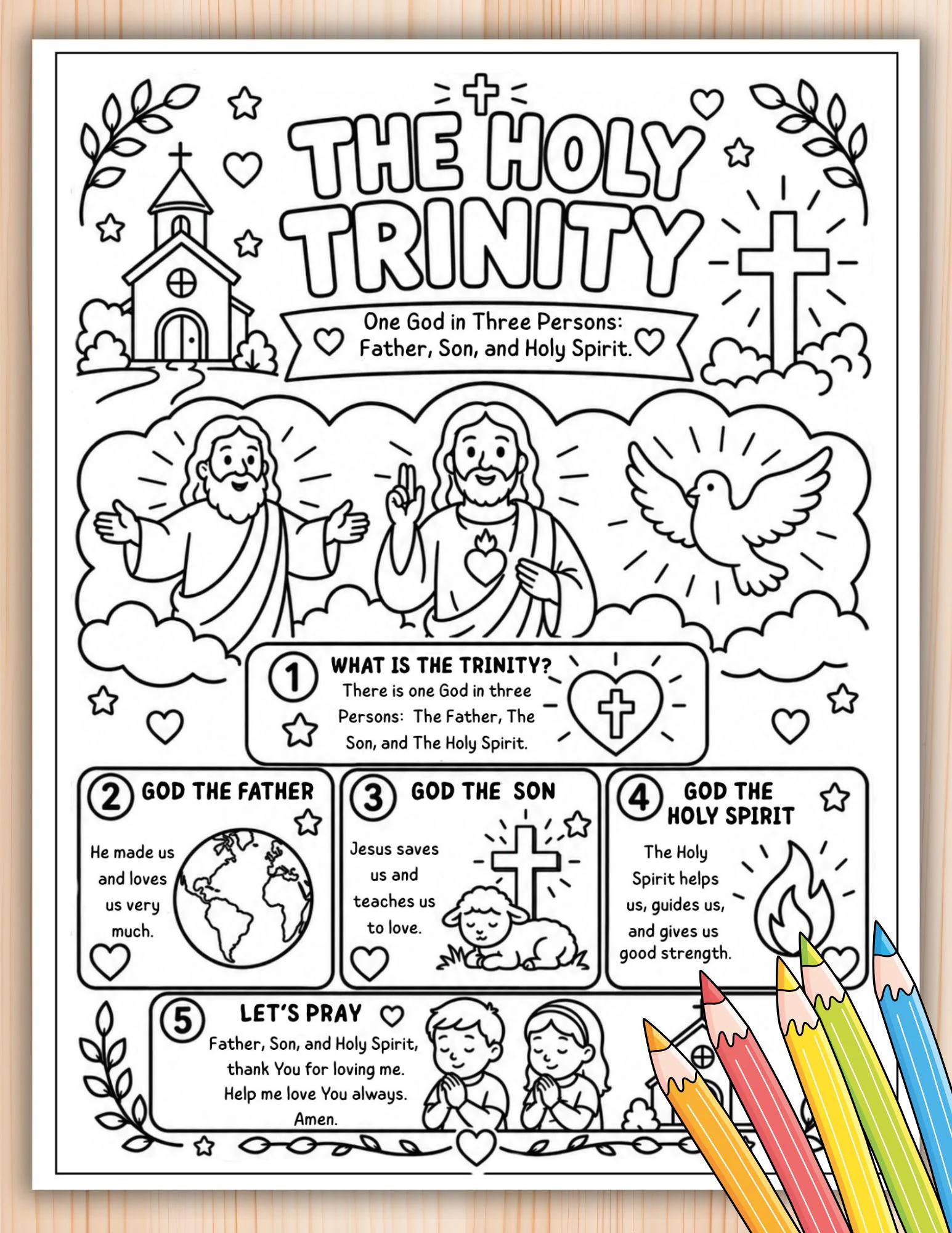 Holy Trinity Printable For Kids Father