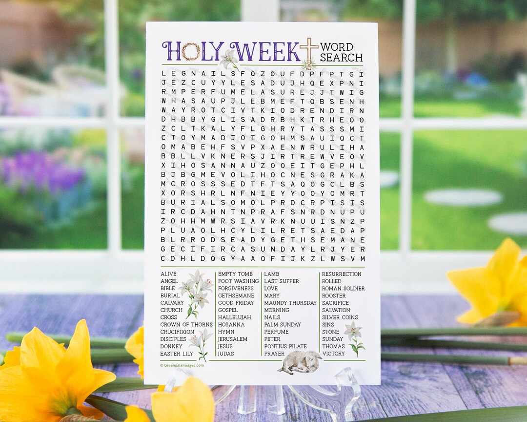 Holy Week Easter Word Search Printable
