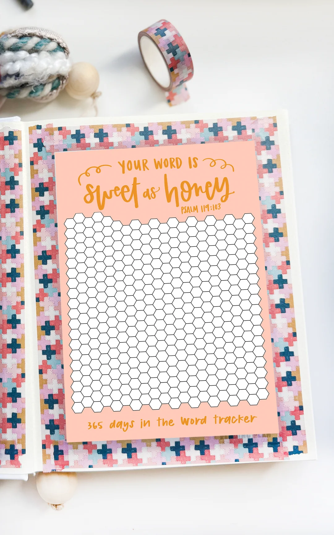 Honeycomb 365 Day Daily Bible Reading Tracker Digital Download