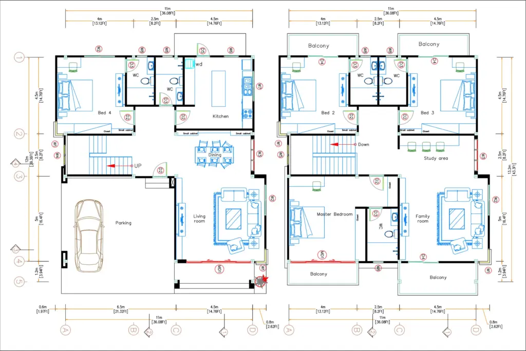House Design Plan 11x12 Meter 36x40 Feet Pdf Plans