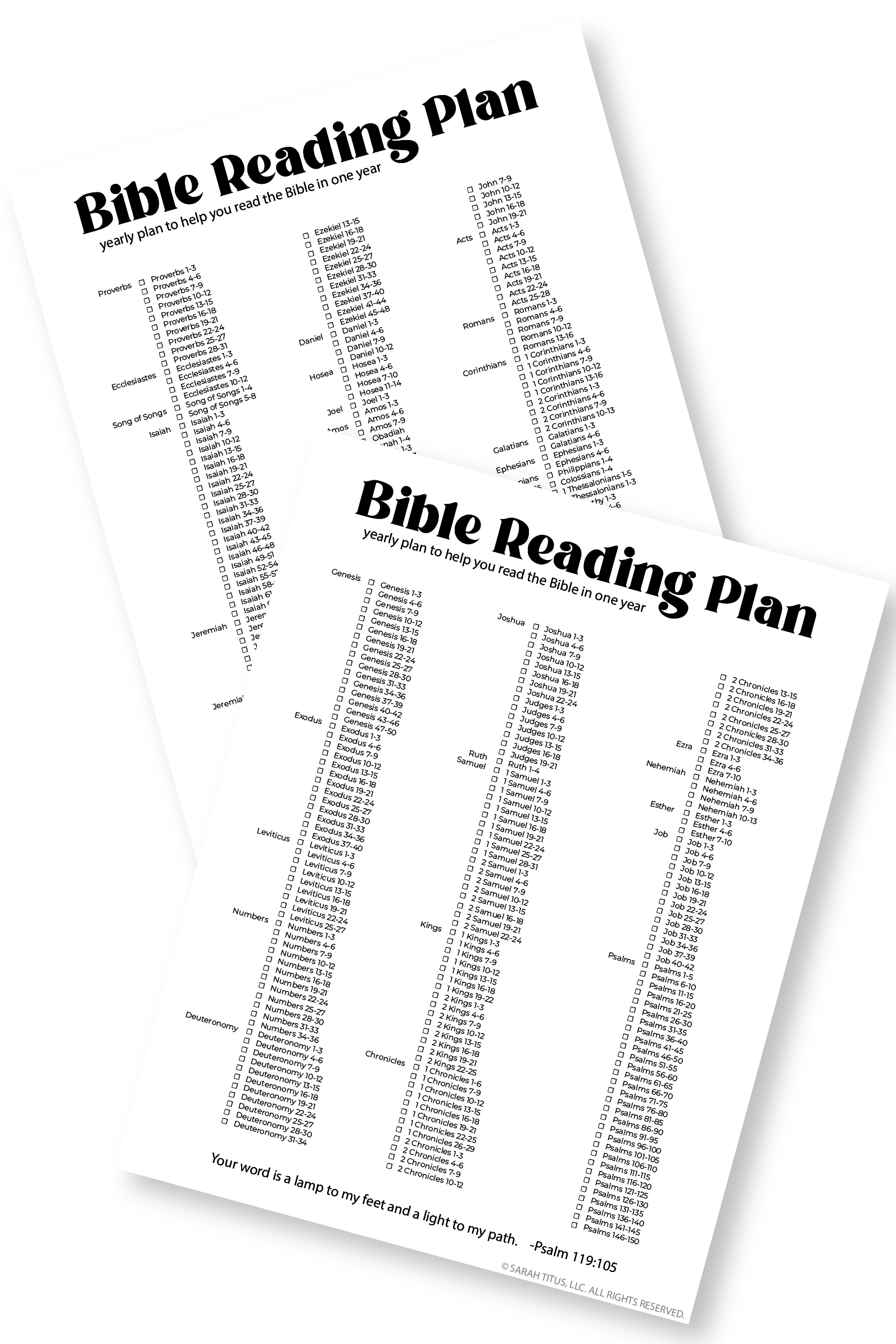 Household Binder Bible Reading Plan