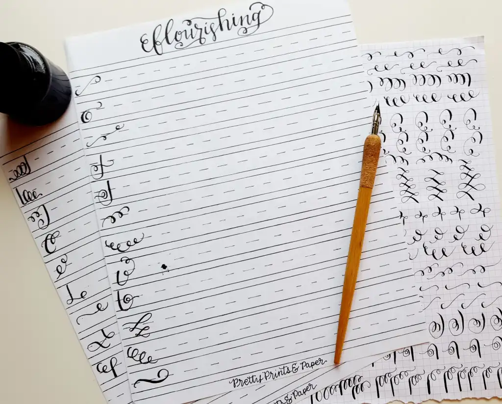 How To Calligraphy Flourishes Free Printable