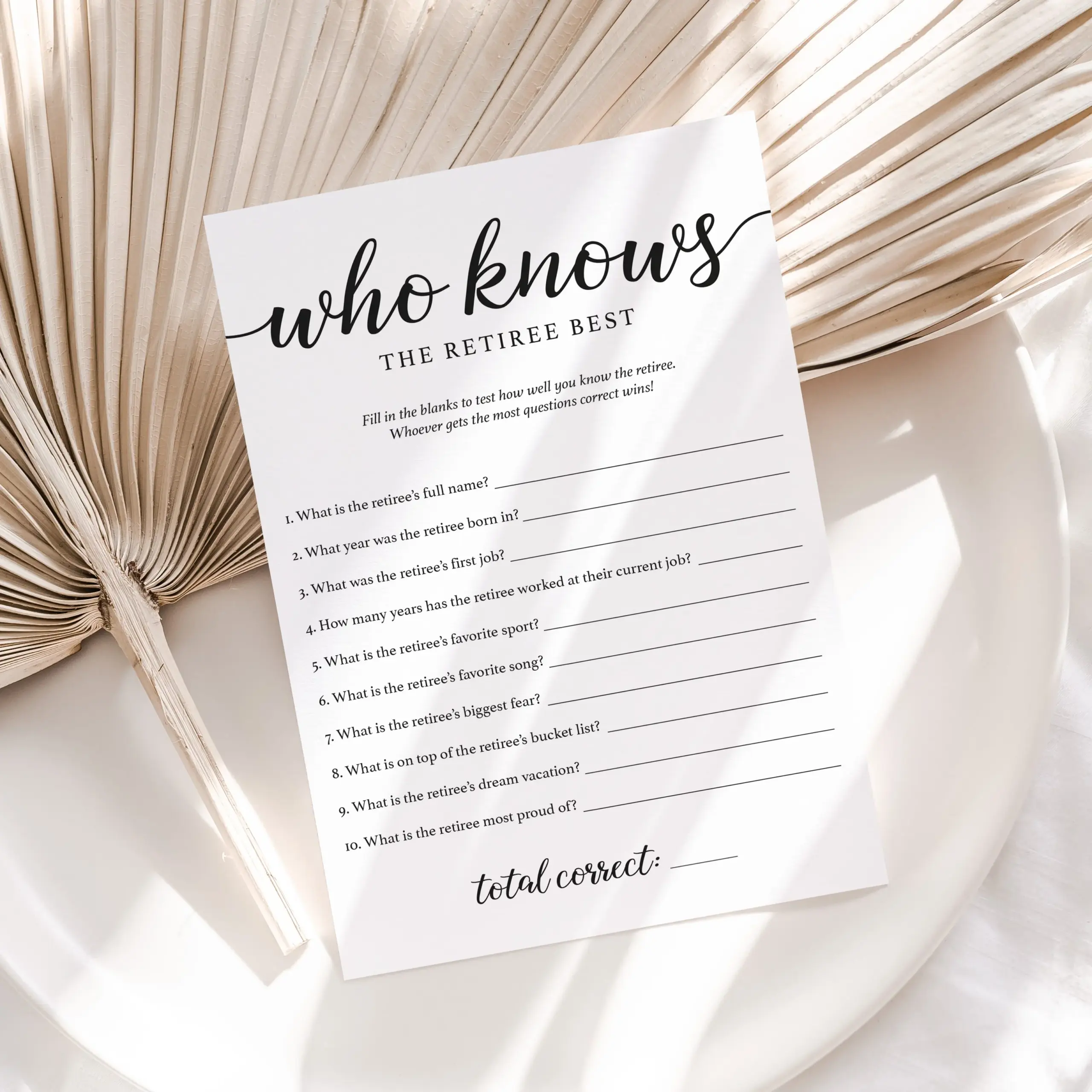How Well Do You Know The Retiree Game Printable