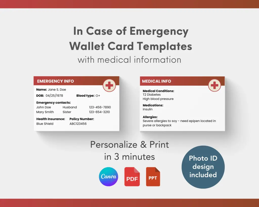 In Case Of Emergency Wallet Card