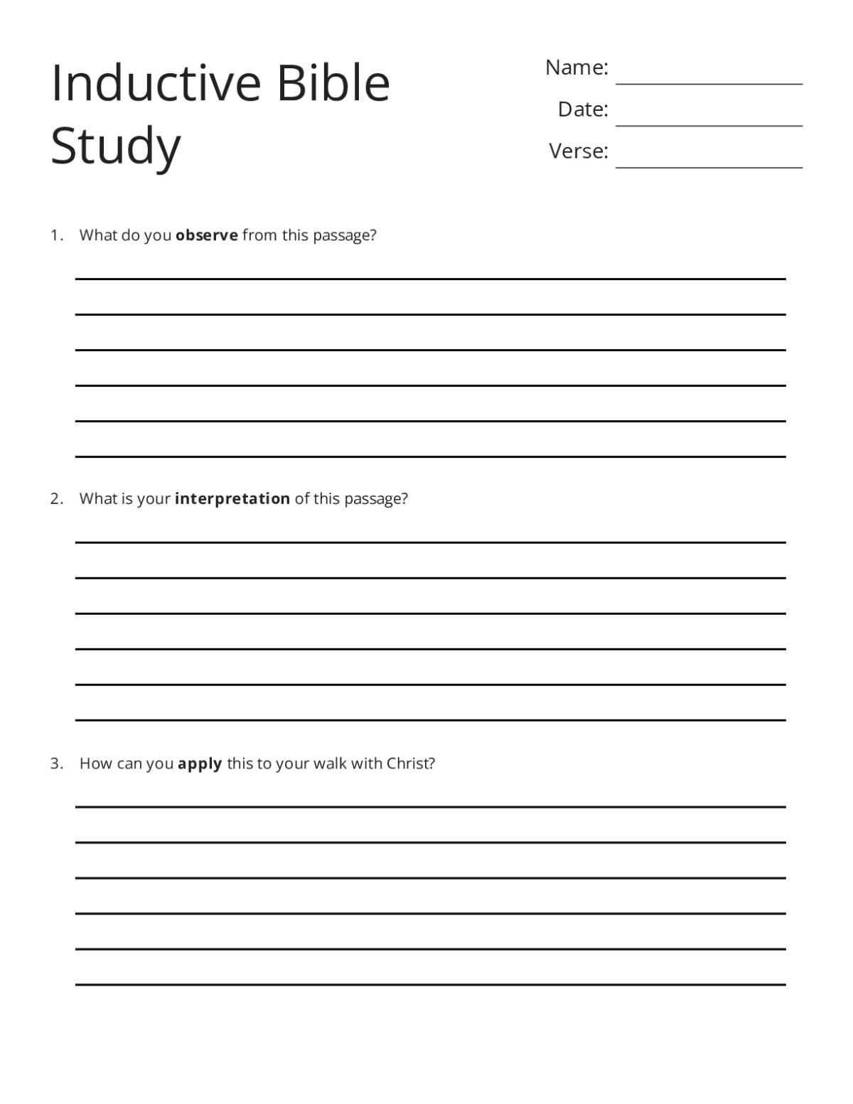 Inductive Bible Study