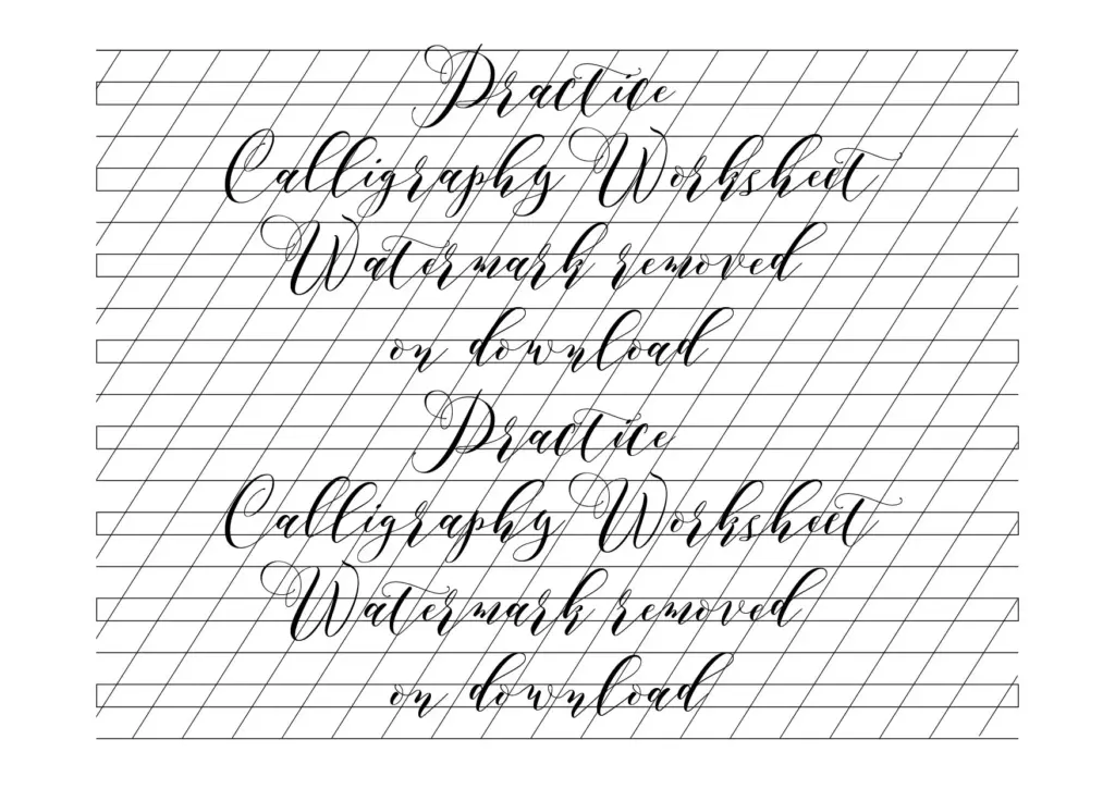 Italic Calligraphy Practice Template A4