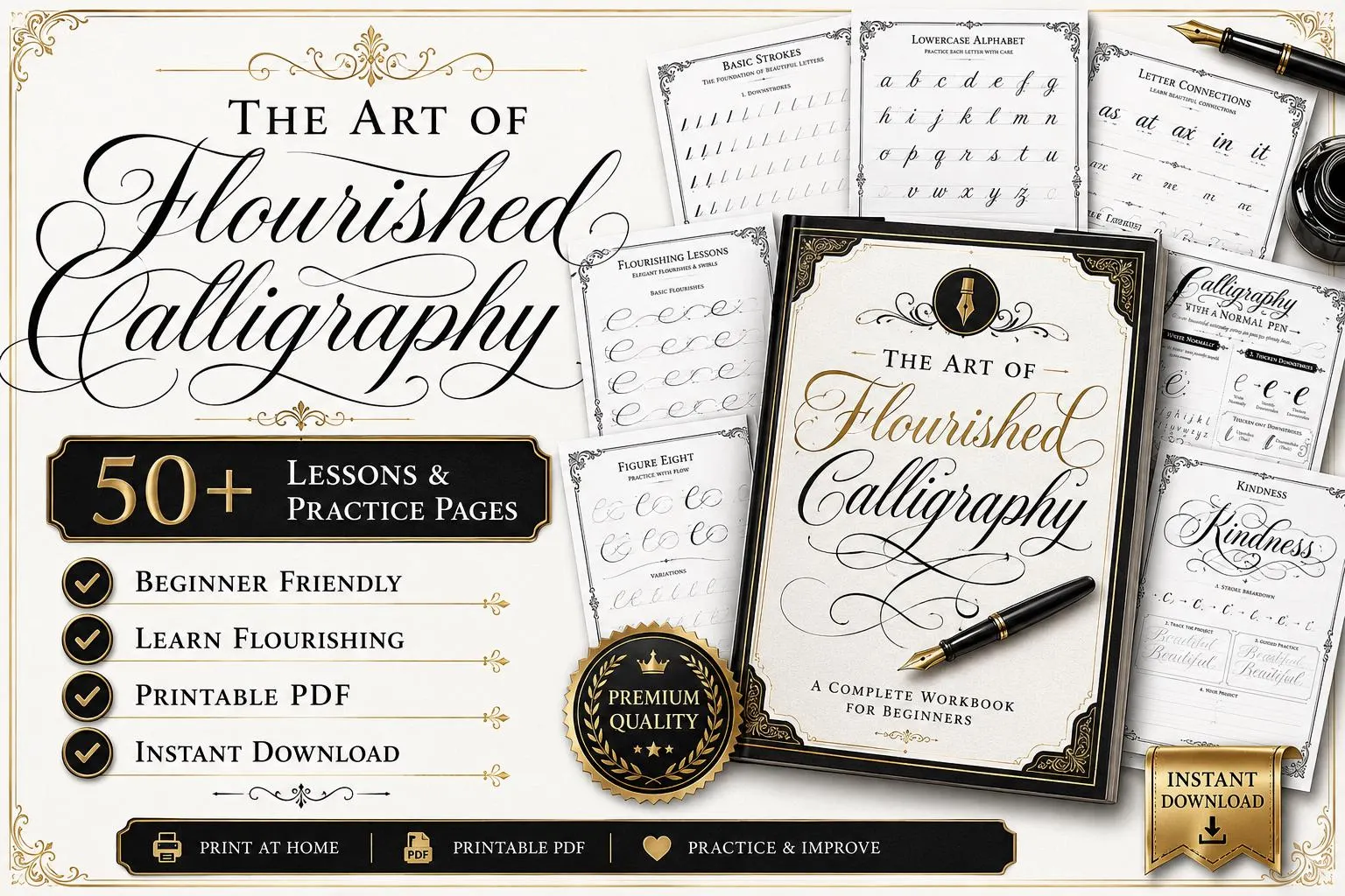 Italic Calligraphy Template