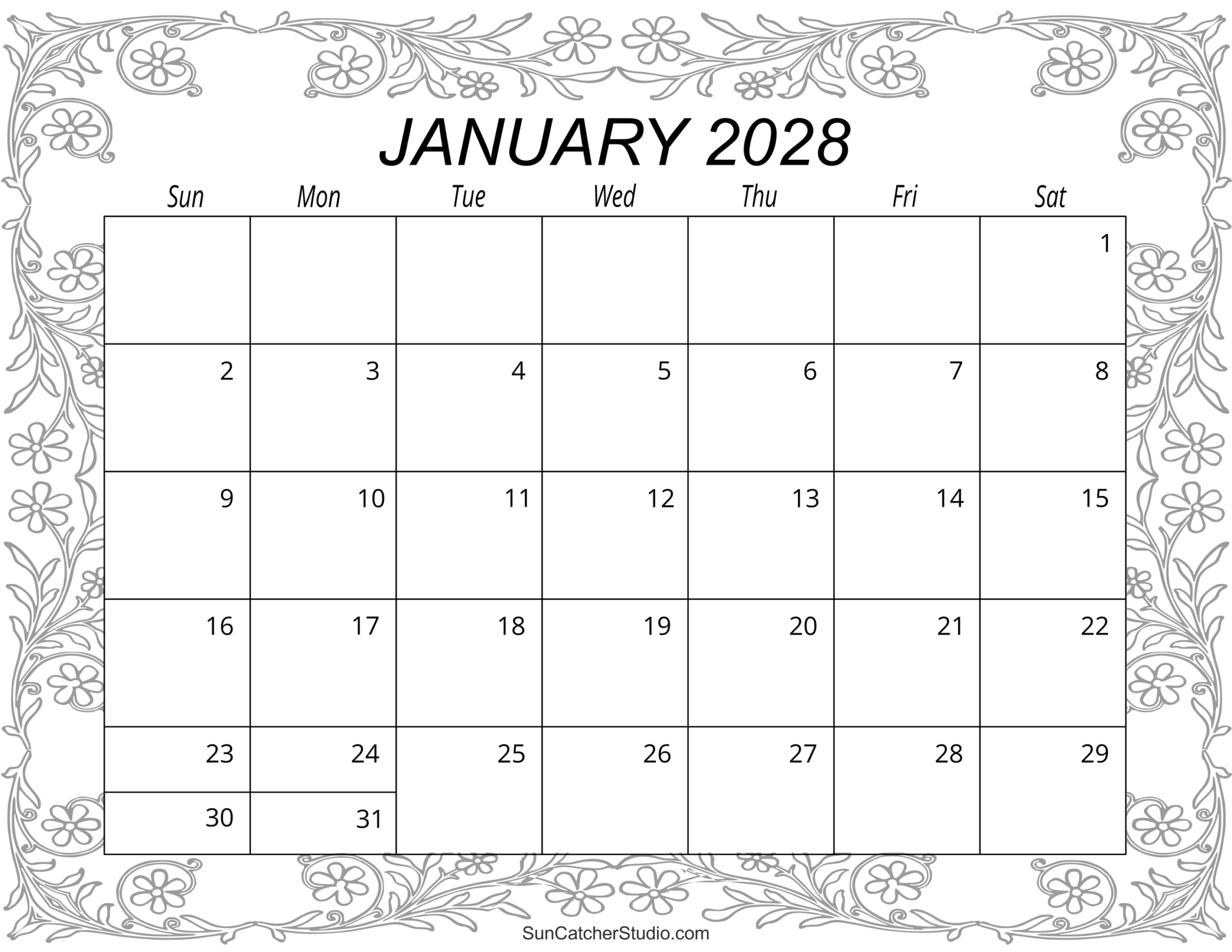 January 2028 Calendar