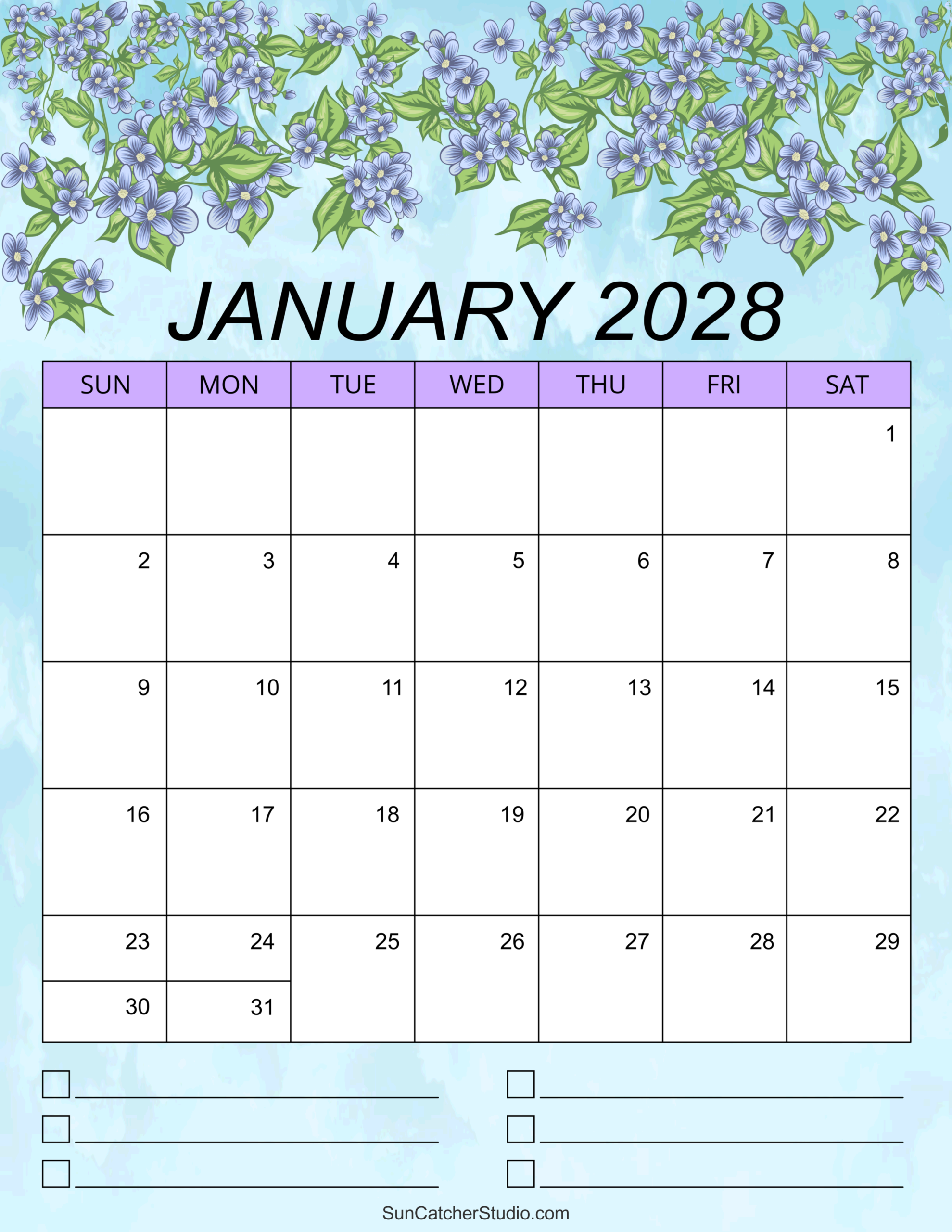 January 2028 Calendar
