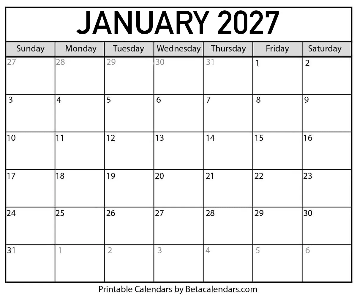January Calendar January Calendar
