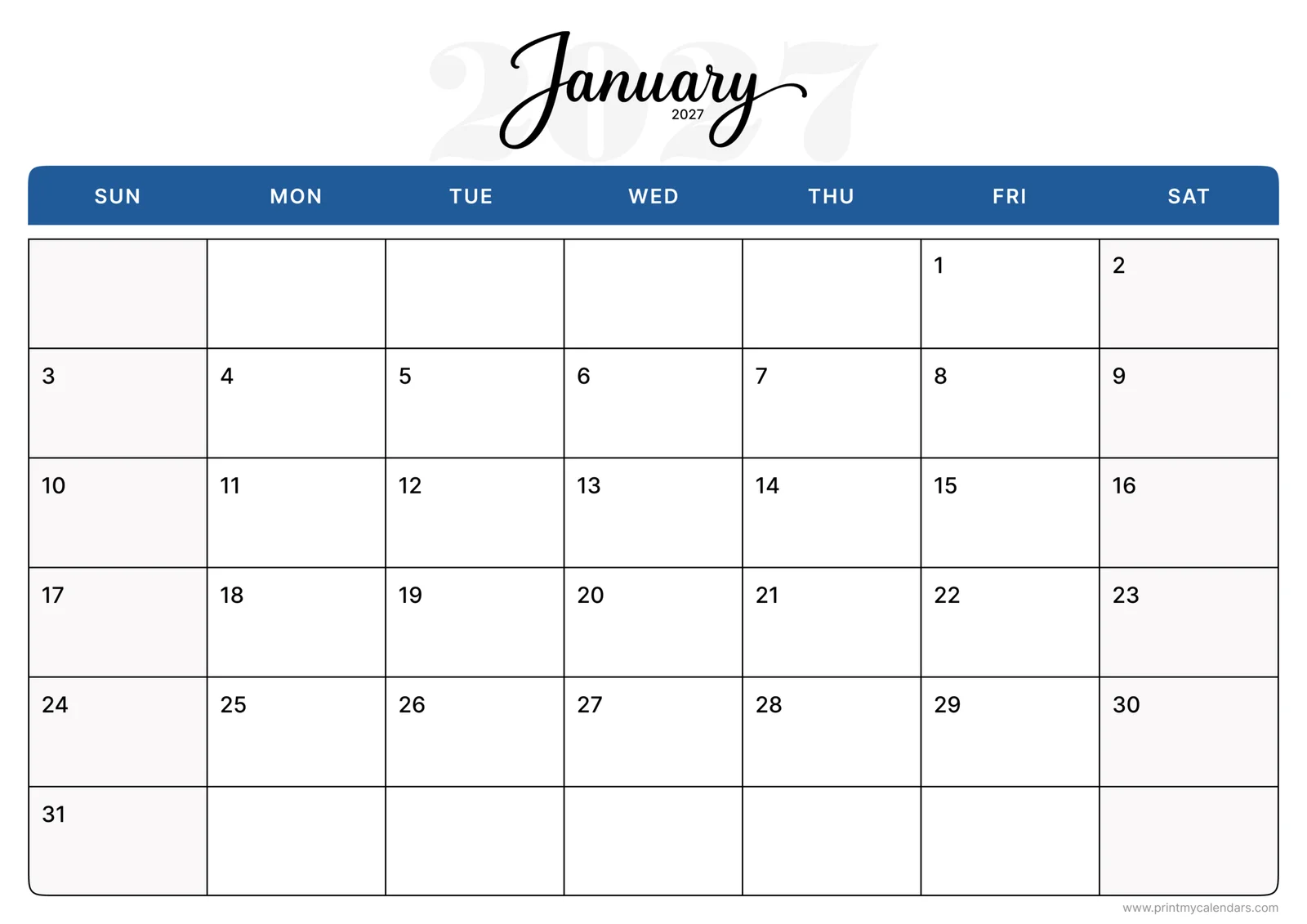 January Calendars