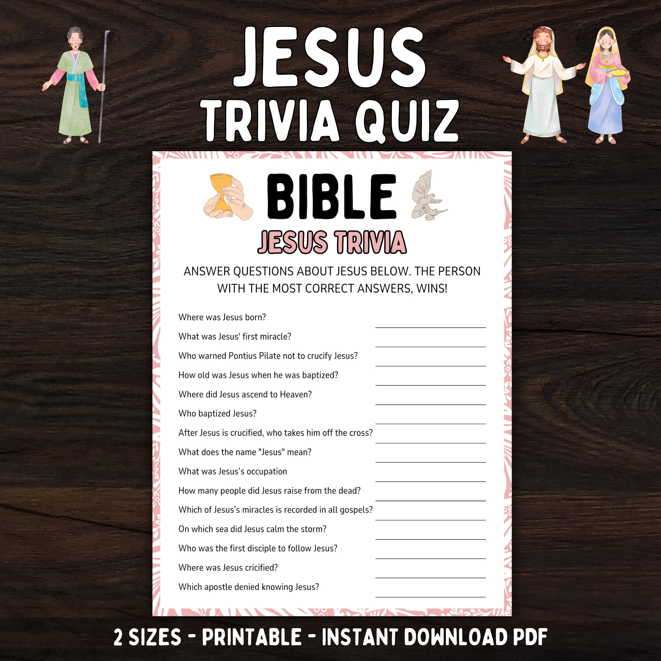 Jesus Trivia Quiz Printable Bible Game Jesus Trivia Quiz Printable Bible Game