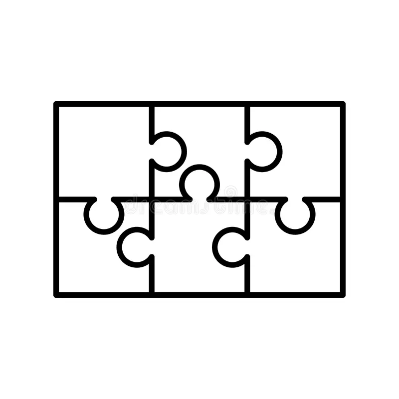 Jigsaw 6 Puzzle Blank Template