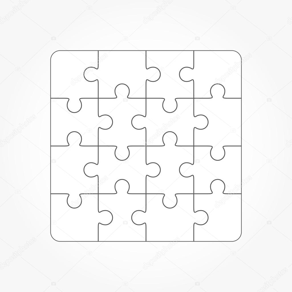 Jigsaw Puzzle Blank Template Sixteen Elements 85177488 Jigsaw Puzzle Blank Template Sixteen Elements 85177488