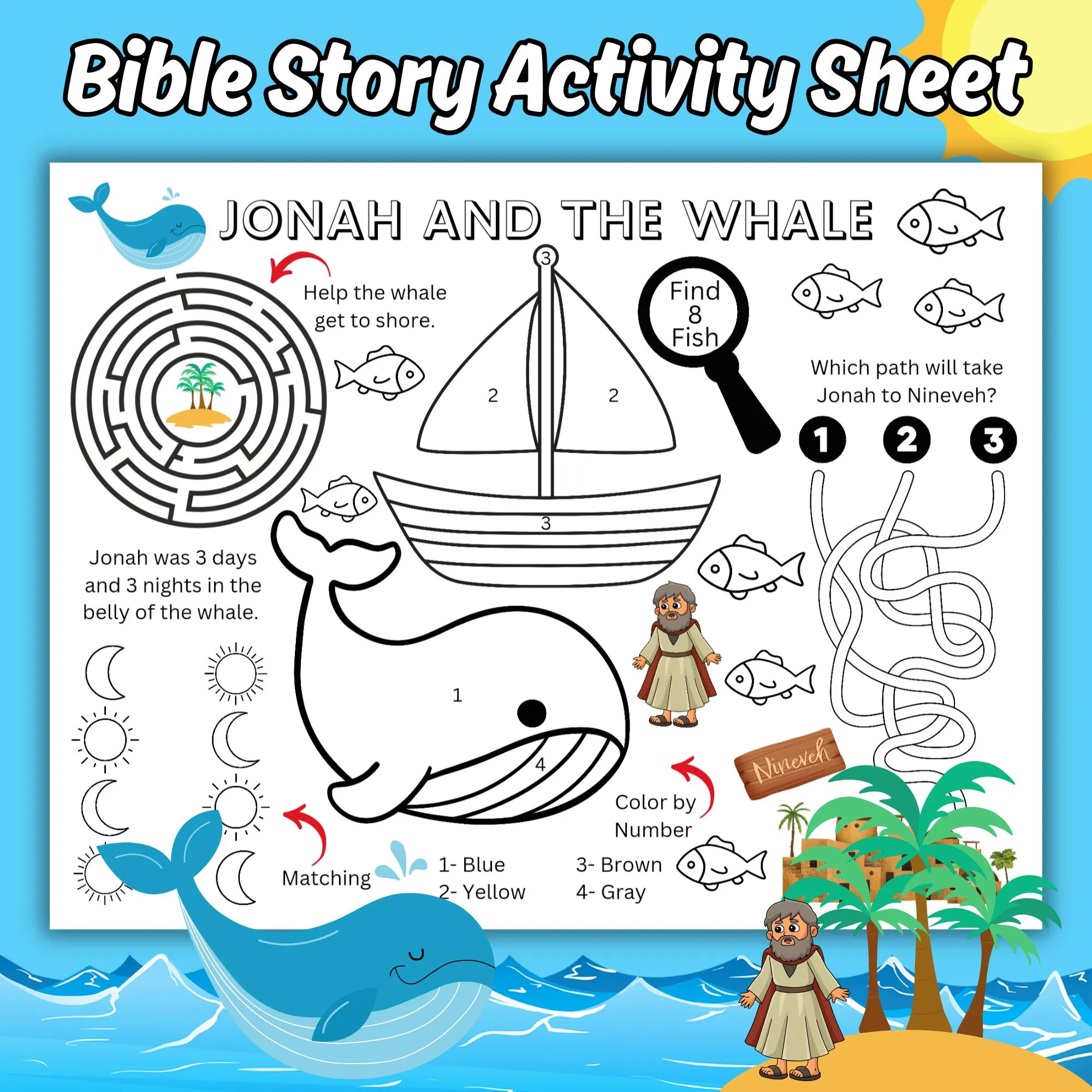 Jonah And The Whale Kids Printable Jonah And The Whale Kids Printable