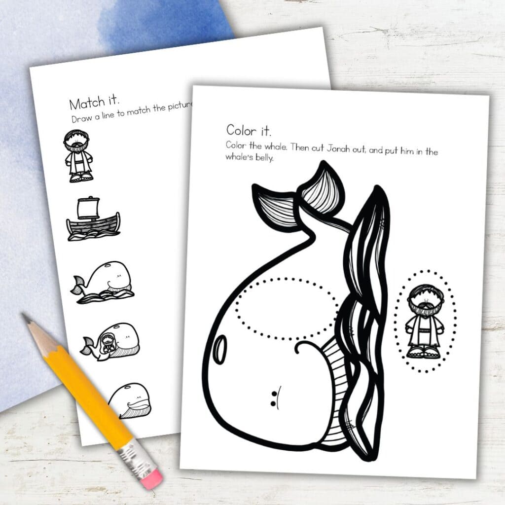 Jonah And The Whale Preschool Printables