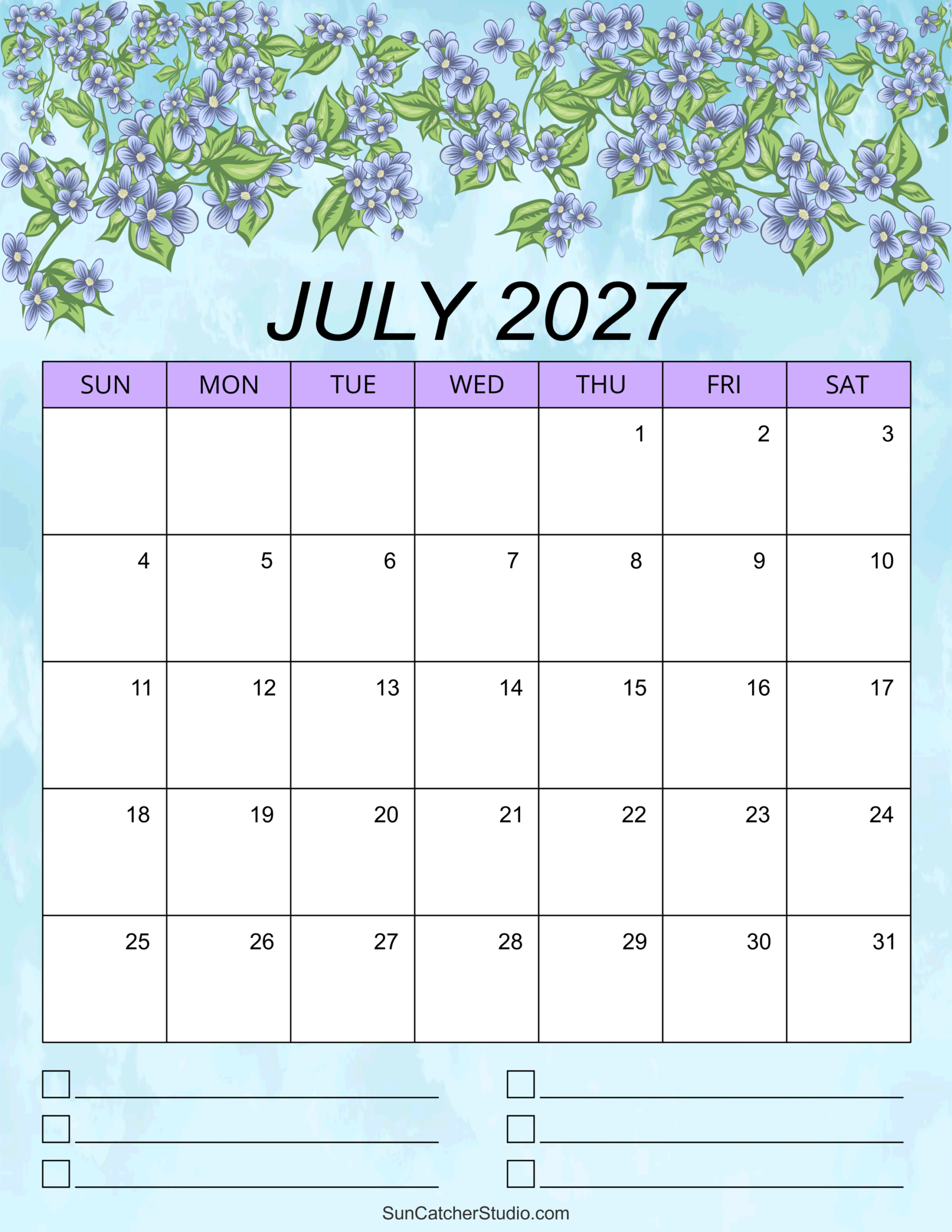 July 2027 Calendar