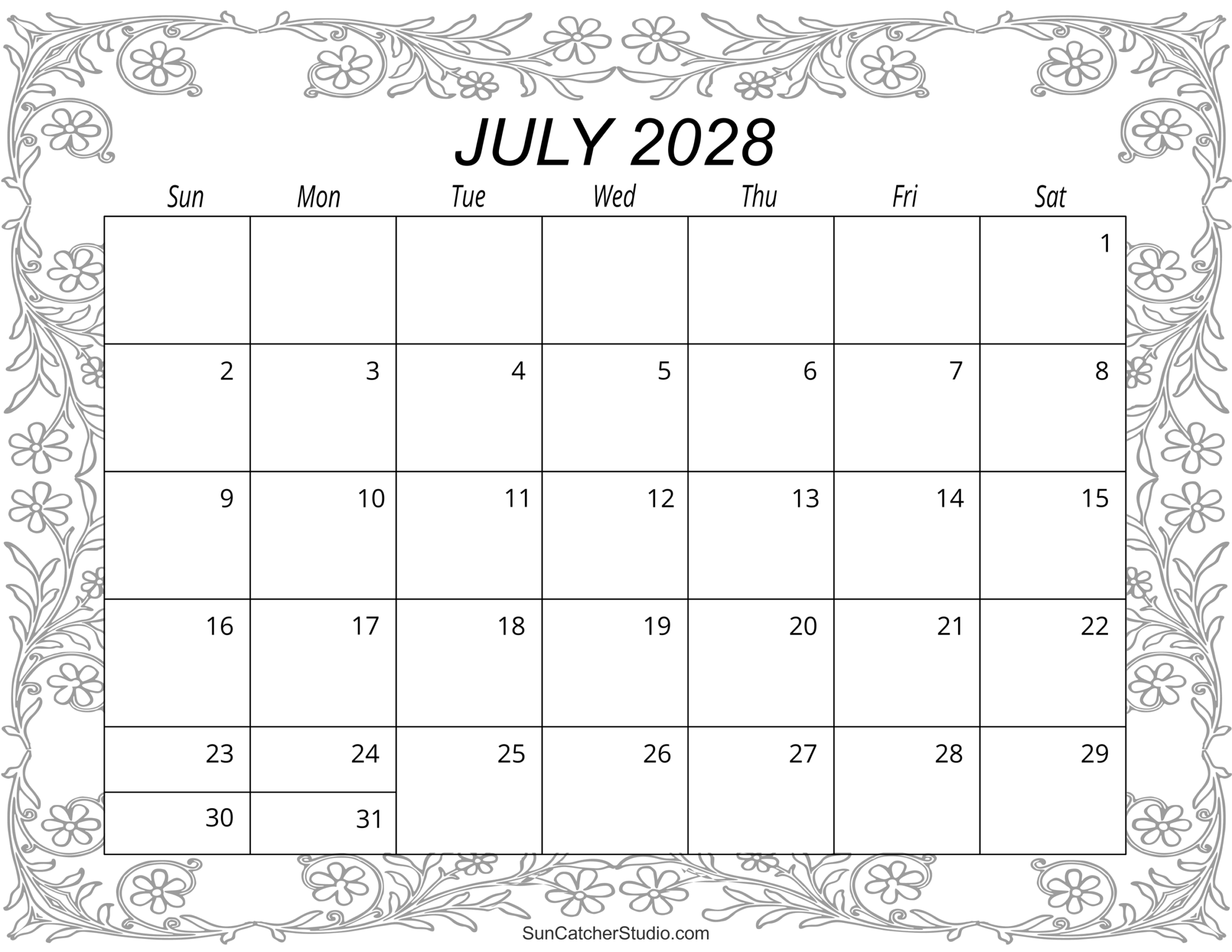 July 2028 Calendar
