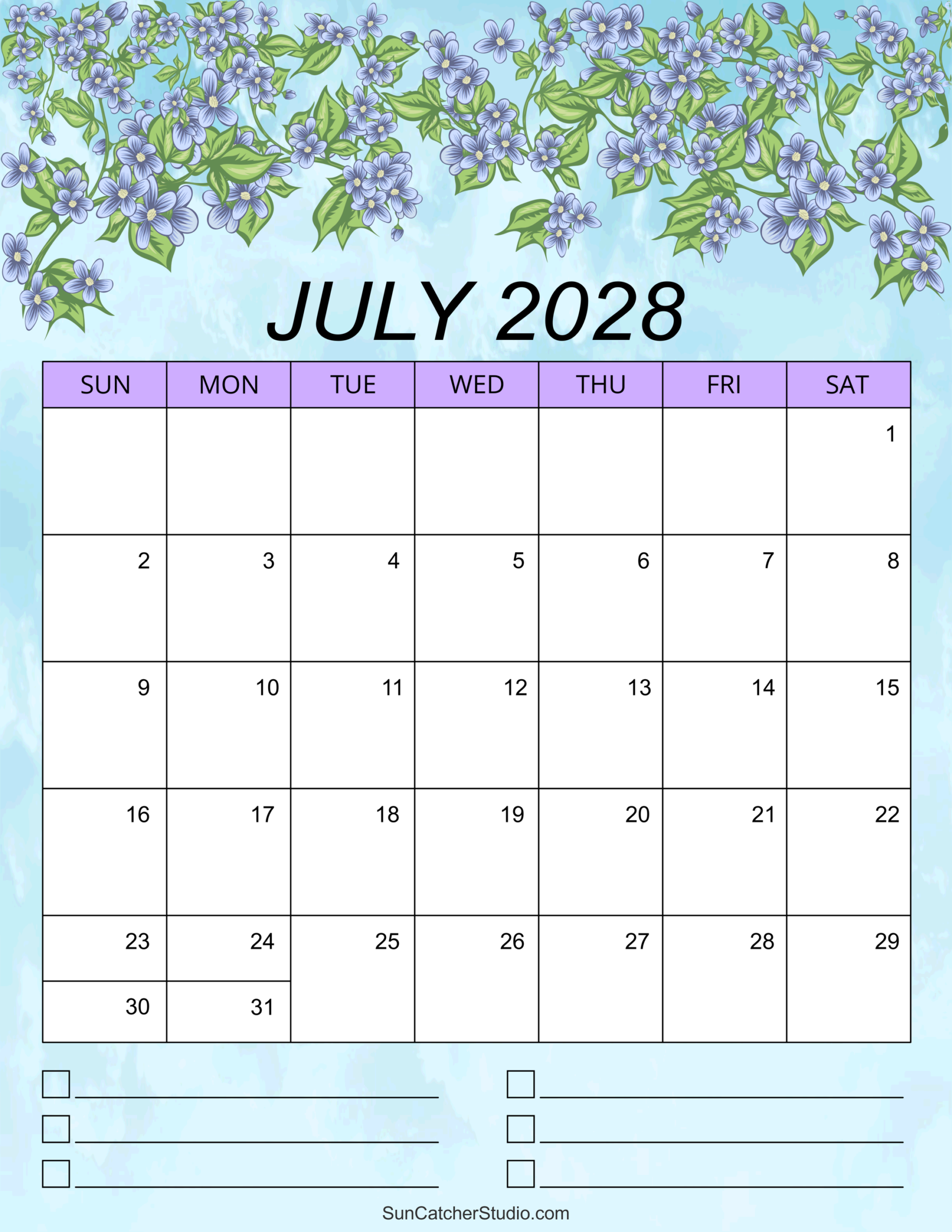 July 2028 Calendar