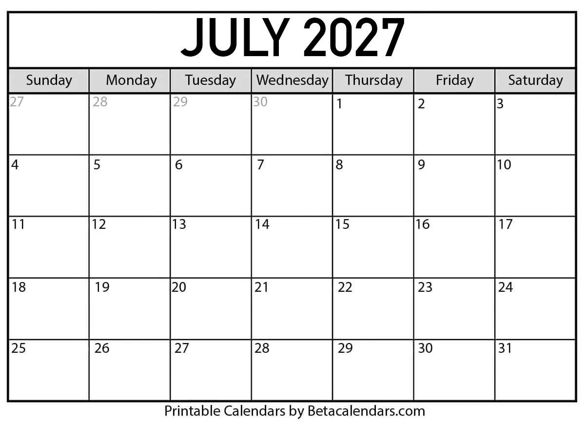 July Calendar