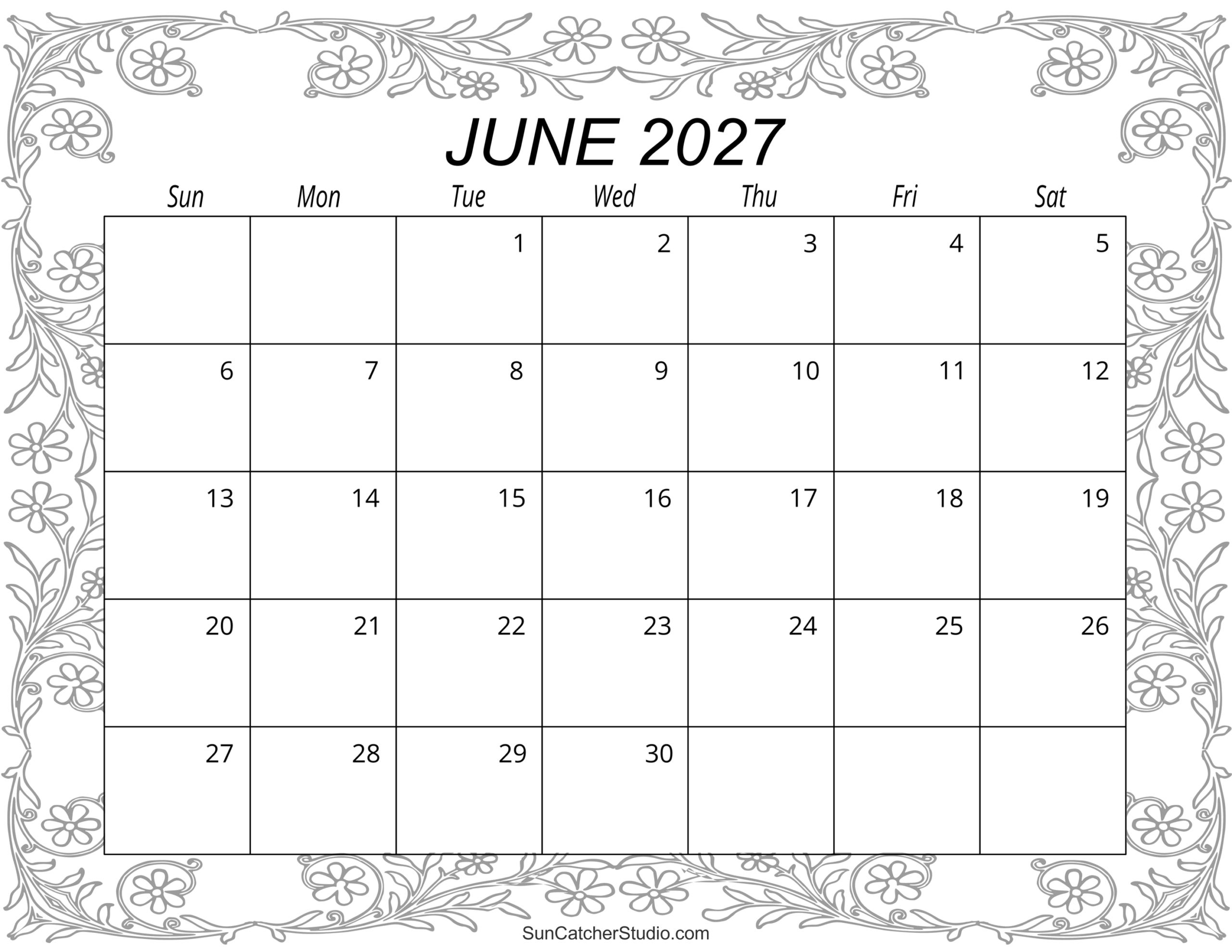 June 2027 Calendar