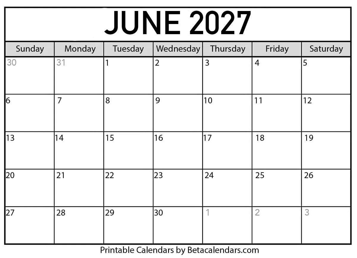 June Calendar
