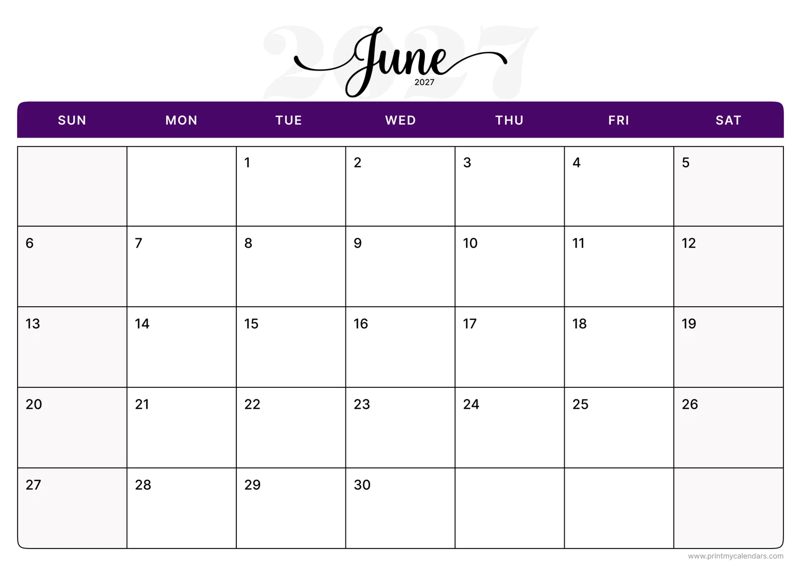 June Calendars