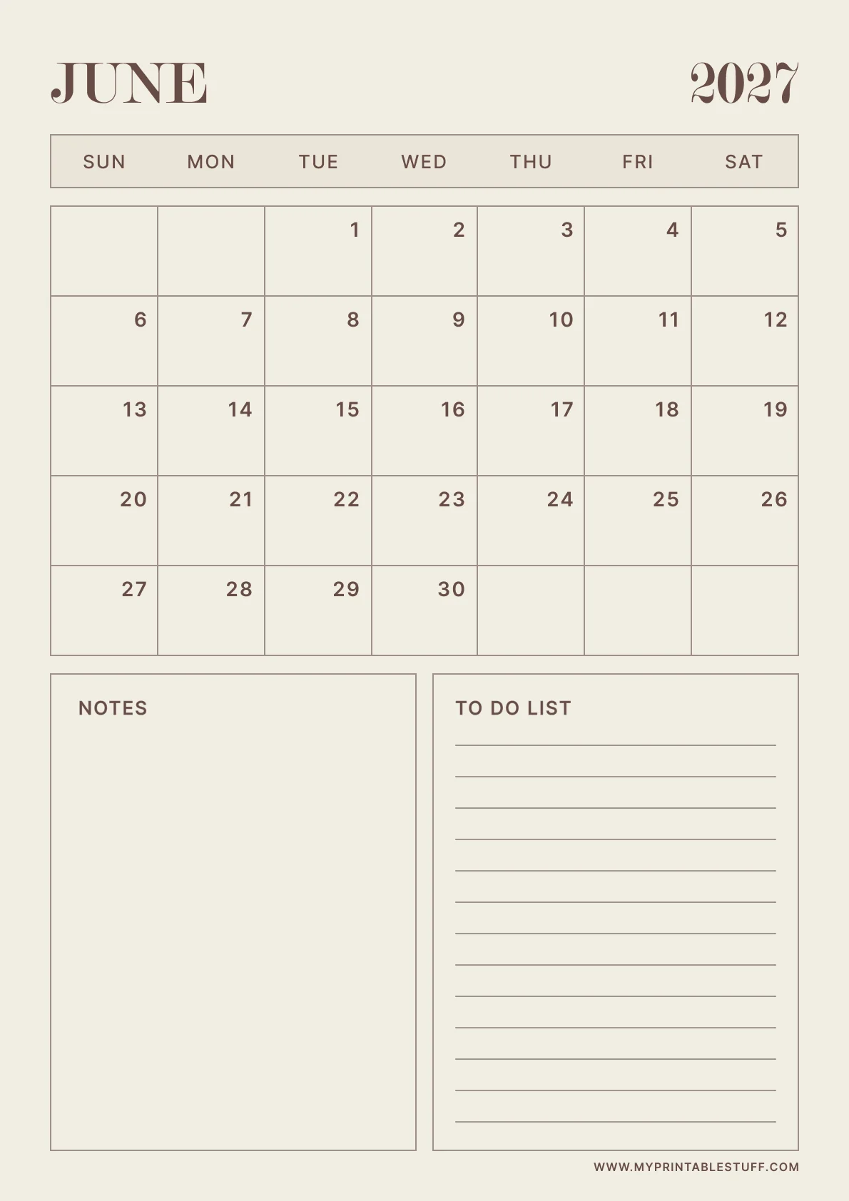June Calendars
