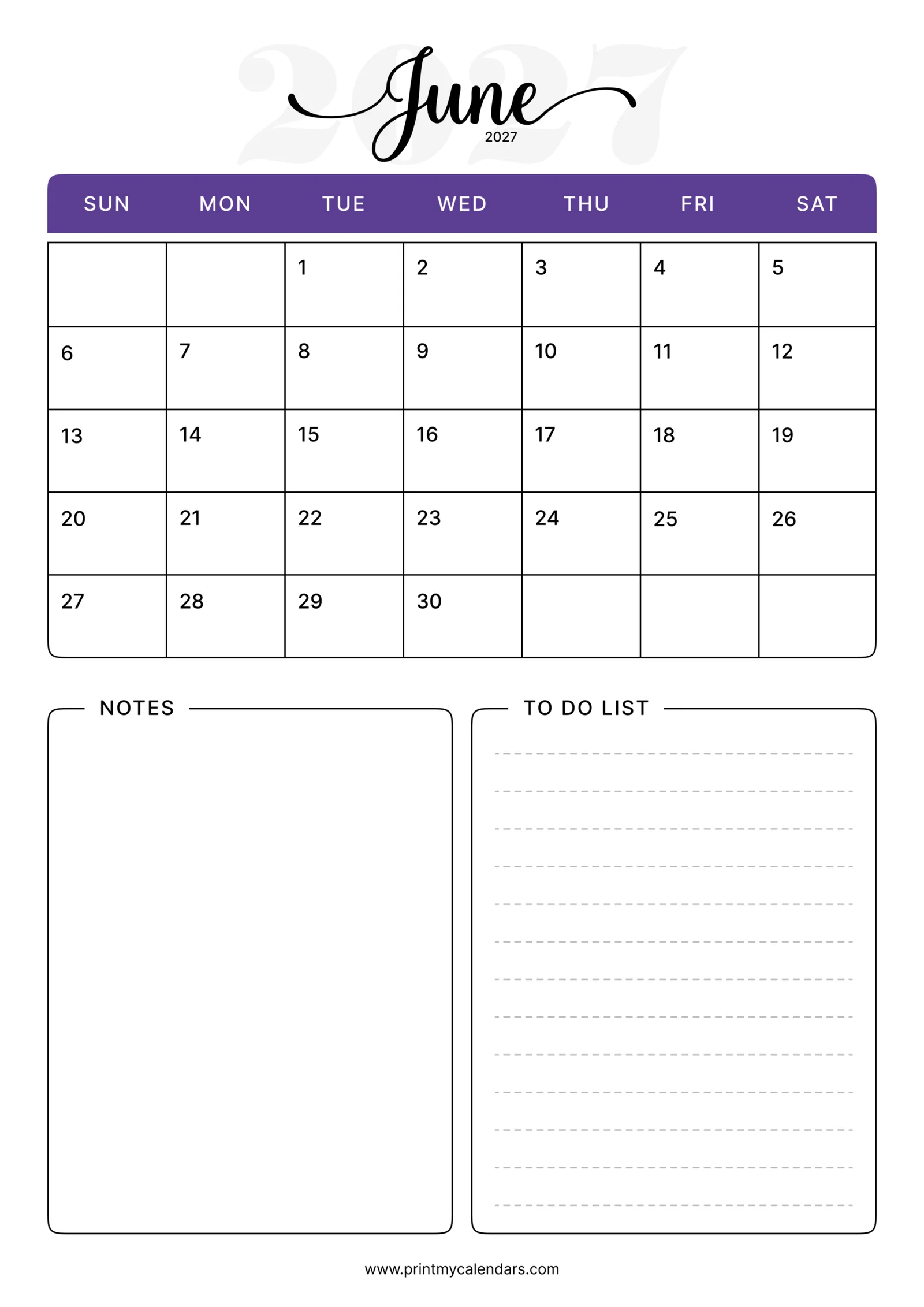 June Calendars