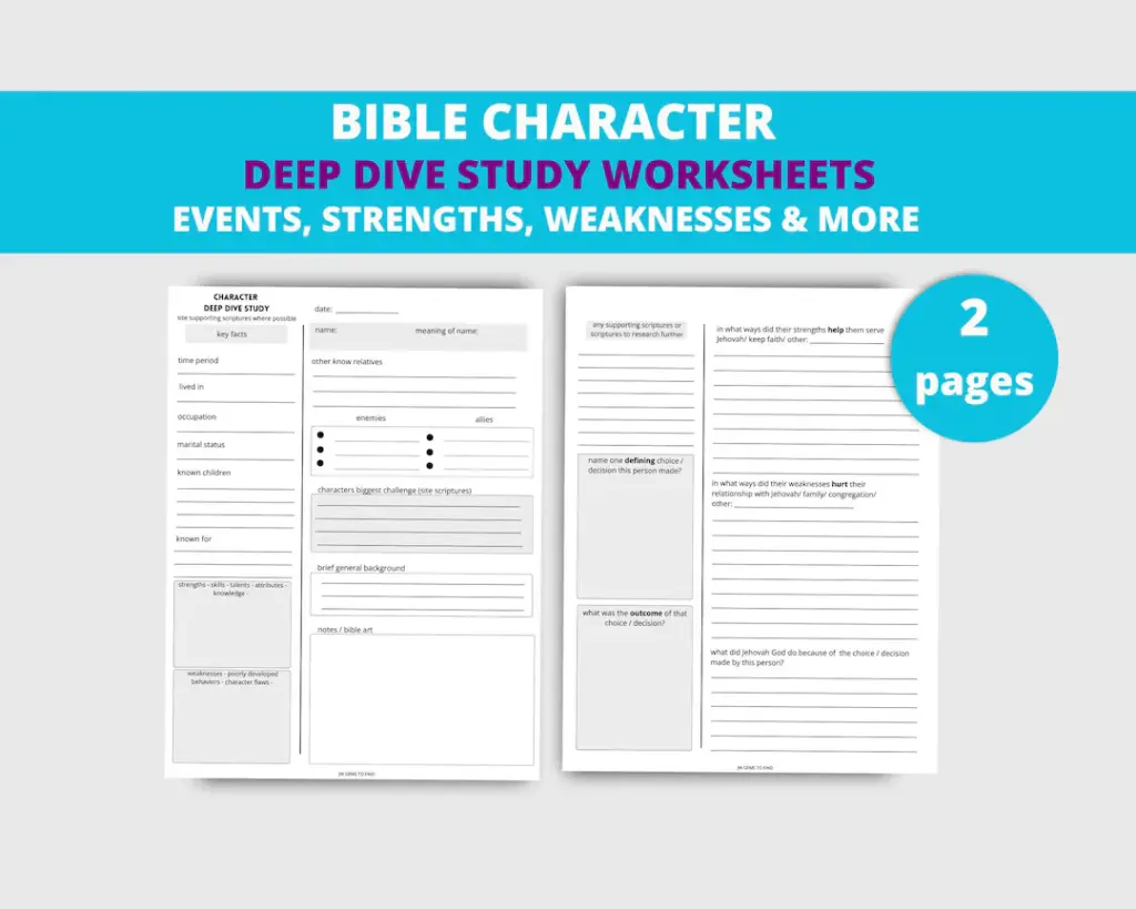 Jw Character Bible Study Personal Study