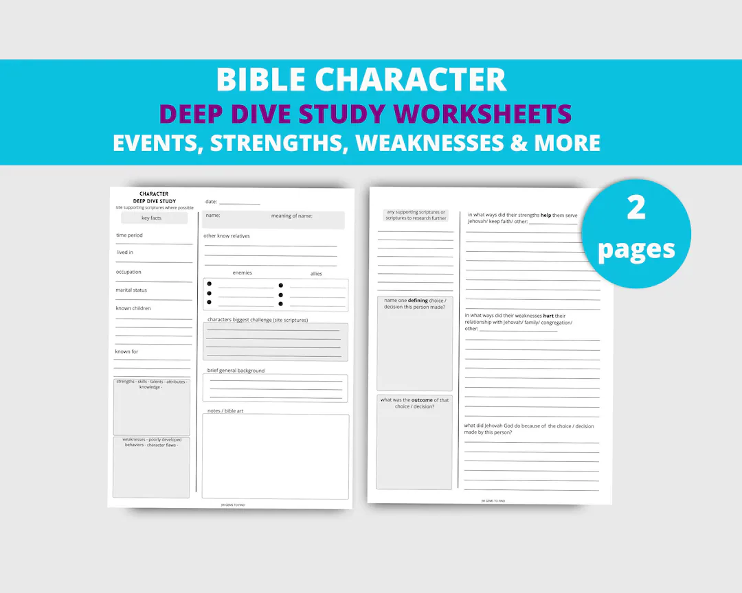 Jw Character Bible Study Personal Study