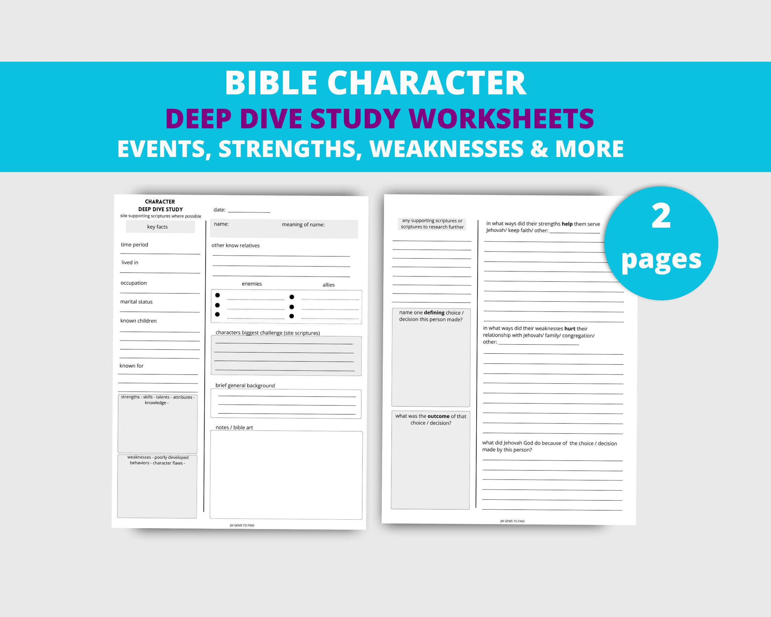 Jw Character Bible Study Personal Study