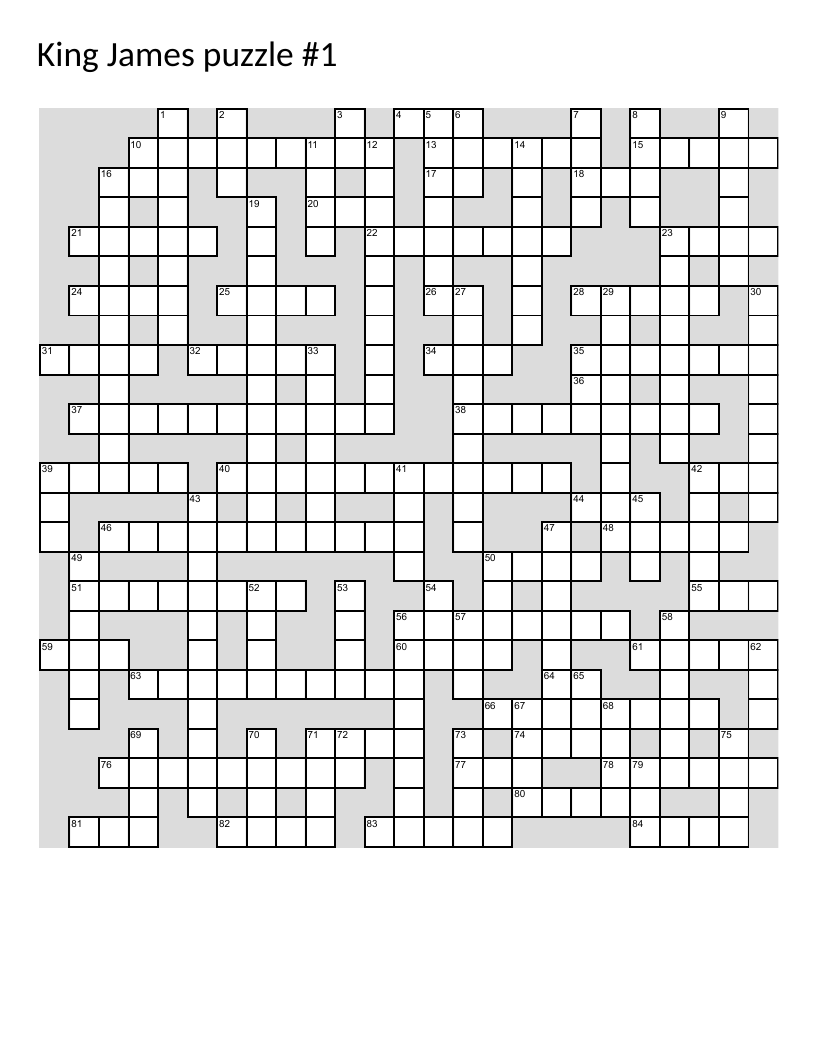 King James Bible Crossword Puzzle