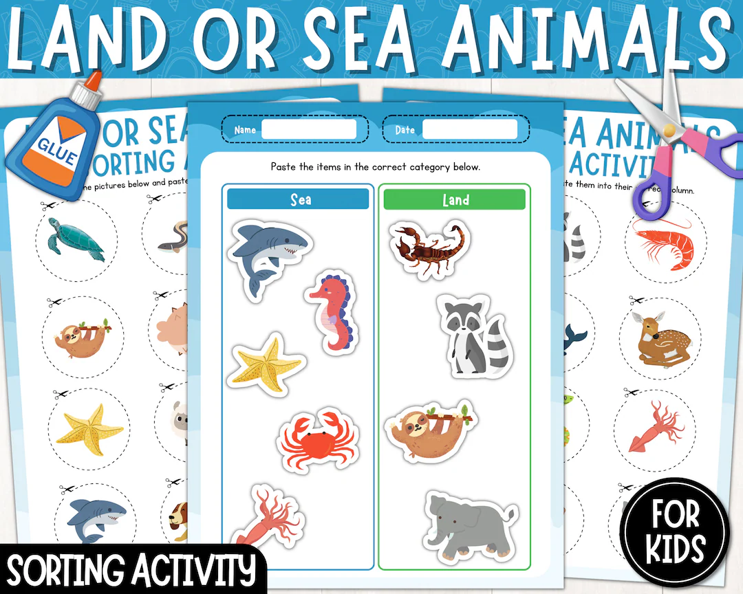 Land Or Ocean Animal Sorting Activity