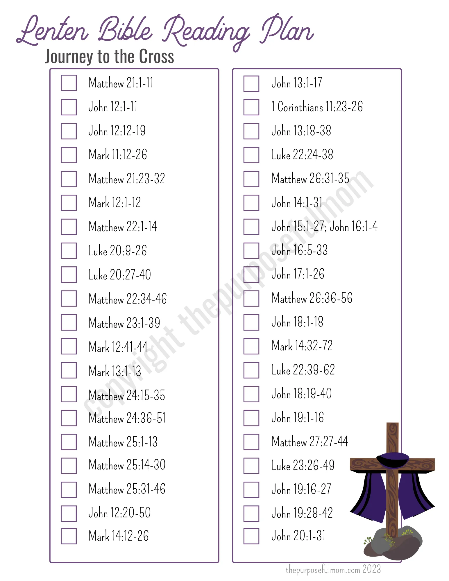Lent Bible Reading Plan 2022 Free Printable Lent Bible Reading Plan 2022 Free Printable