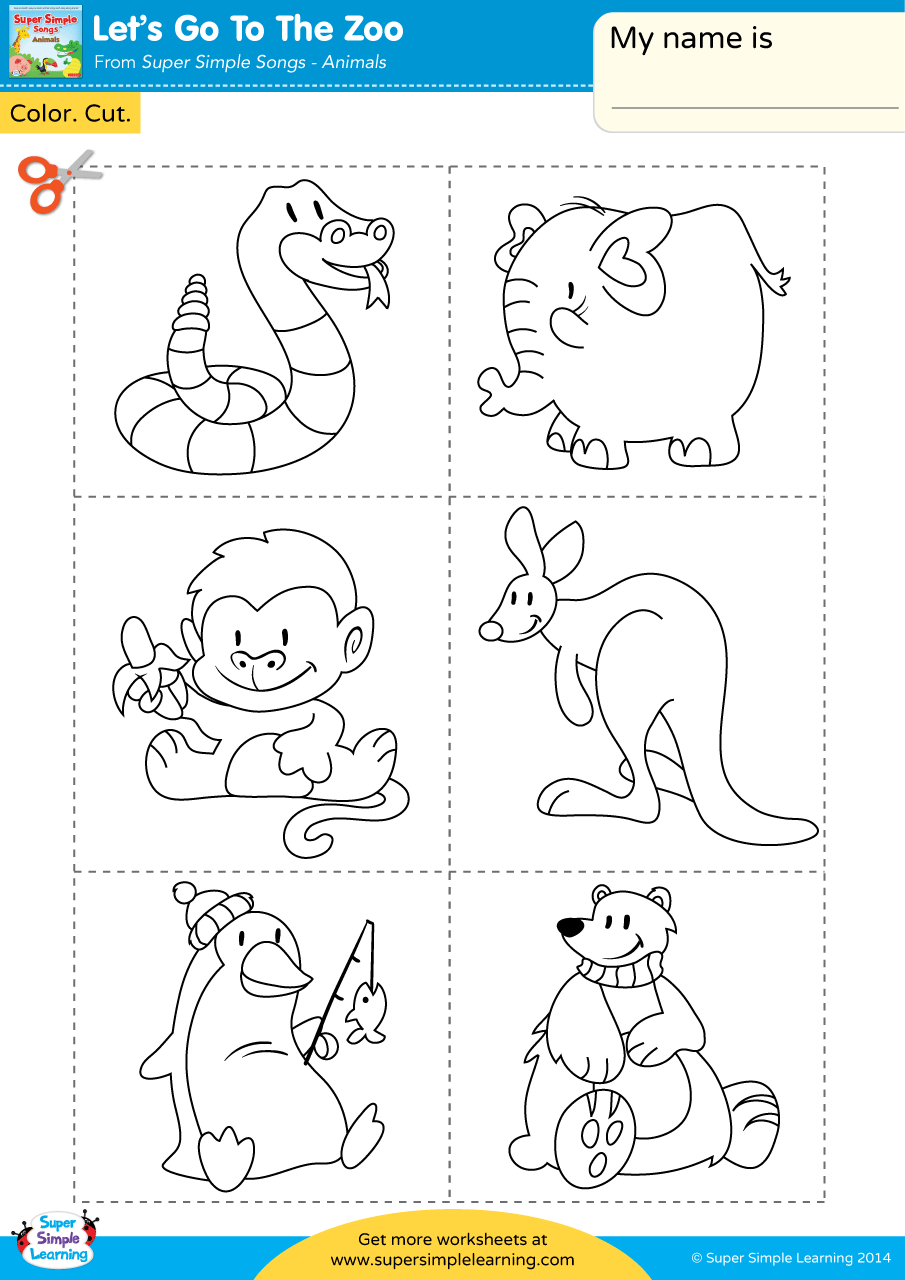Lets Go To The Zoo Worksheet Color Cut Paste 2 Lets Go To The Zoo Worksheet Color Cut Paste 2