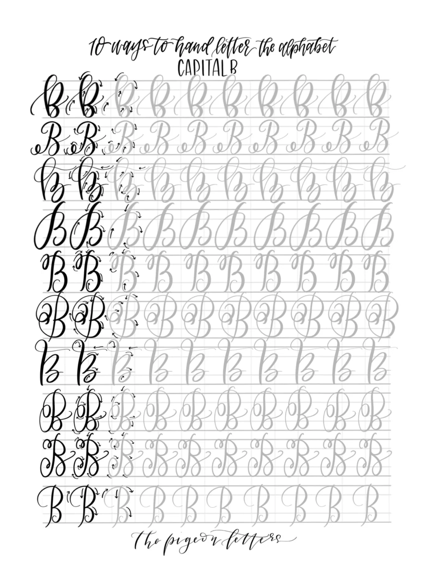Lettering Practice Guide Bundle Uppercase Lowercase