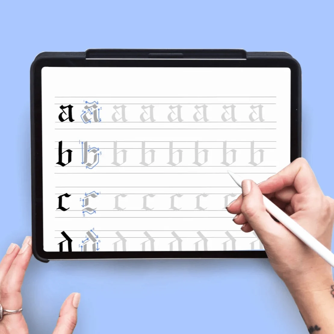 Lettering Practice Sheets Gothic Alphabet
