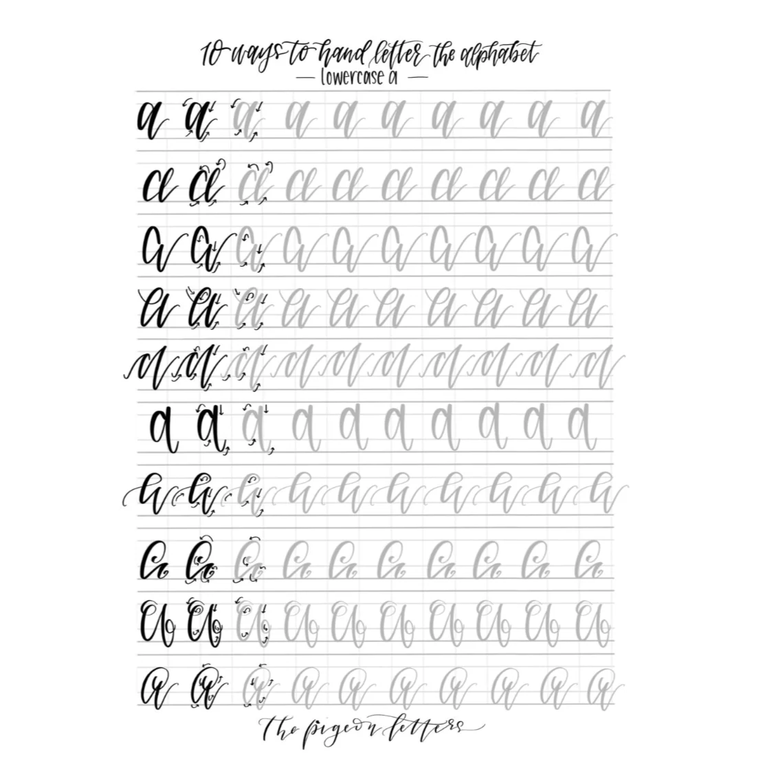 Lettering Practice Sheets Lowercase Alphabet