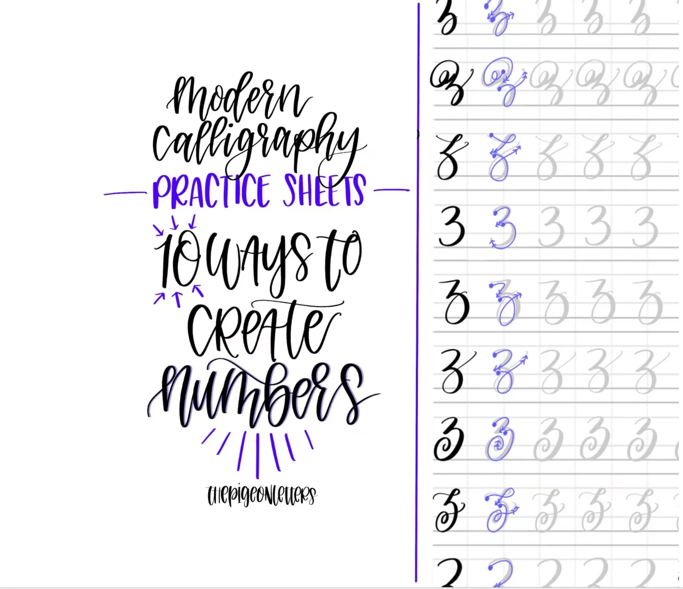 Lettering Practice Sheets Numbers