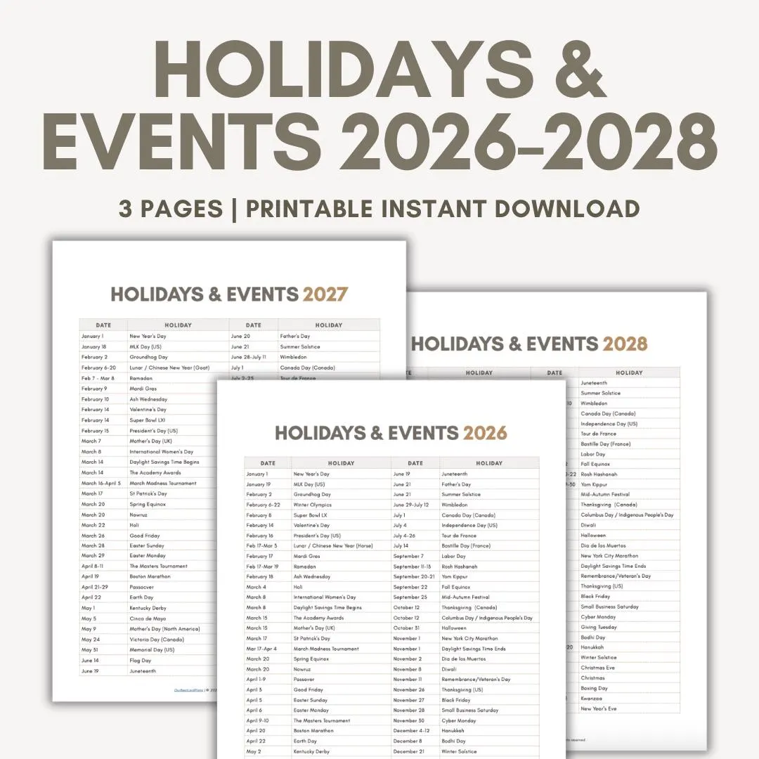 List Of Holidays 2026 2027 2028 Holiday List Of Holidays 2026 2027 2028 Holiday