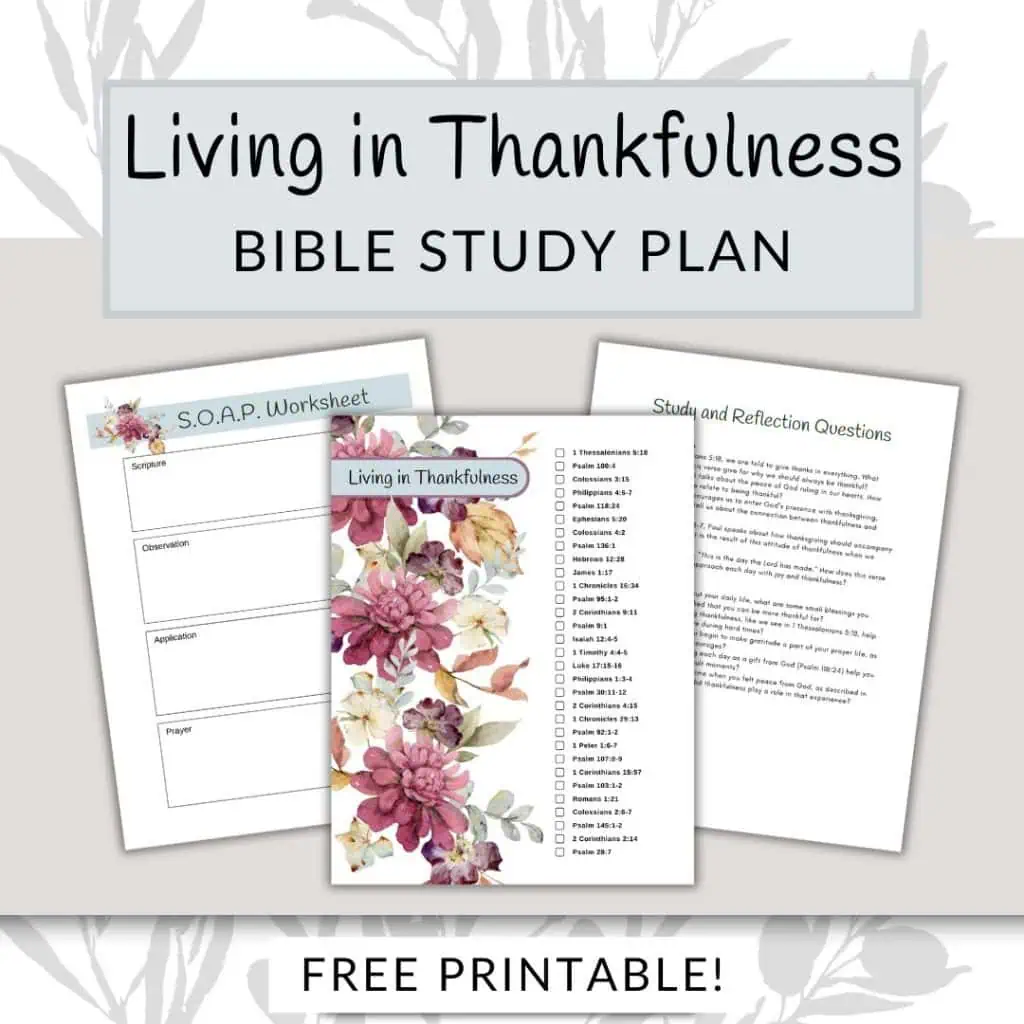 Living In Thankfulness Bible Reading Plan